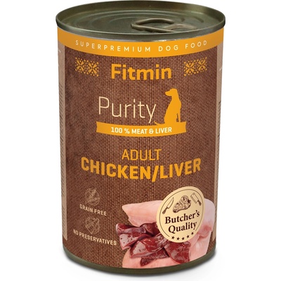 Dibaq Fitmin Purity Консервирано пилешко с черен дроб за кучета 400 g