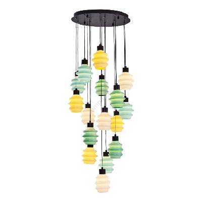 LED полилей на кабел CACTUS 16xLED/3, 12W/230V 3000K зелен/жълт/бял (AS2673)