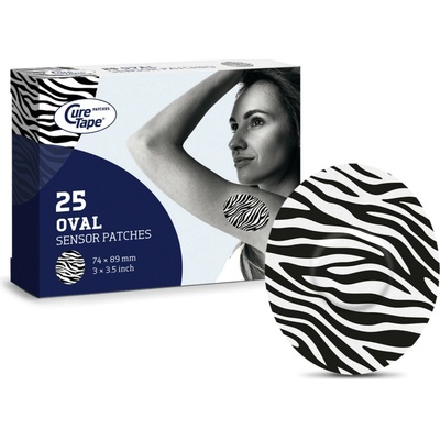 CureTape® Sensor Patches Art ochranné náplasti farba Zebra 25 ks