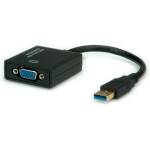 Roline Адаптер Roline 12.99. 1037, USB3.0(м) към VGA(ж), черен (12.99.1037)