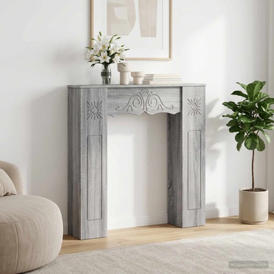 vidaXL Рамка за камина Сив Сонома 102 x 20 x 102 см (8006639)