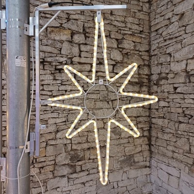 DecoLED LED svetelná hviezda na VO 45x70 cm teplo biela