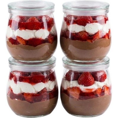 Orion sklenice na jogurt / dezert s víčkem YOGO 4ks x 260ml
