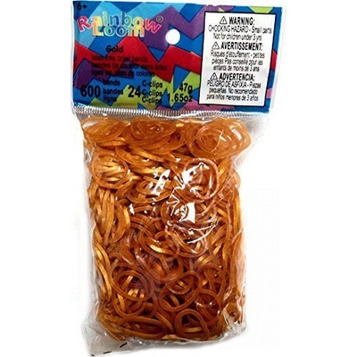 Rainbow loom originálne gumičky transparentná zlatá 600 kusov
