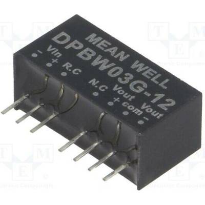 MEAN WELL DPBW03G-12 Měnič: DC/DC; 3W; Uvst: 18÷75VDC; Uvýst: 12VDC; Uvýst2: -12VDC; SIP8