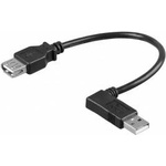 Quinny USB Cable Techly USB 2.0 A-A M/F angled, 15cm