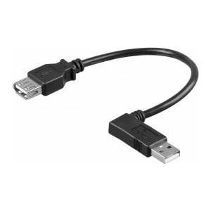 Quinny USB Cable Techly USB 2.0 A-A M/F angled, 15cm