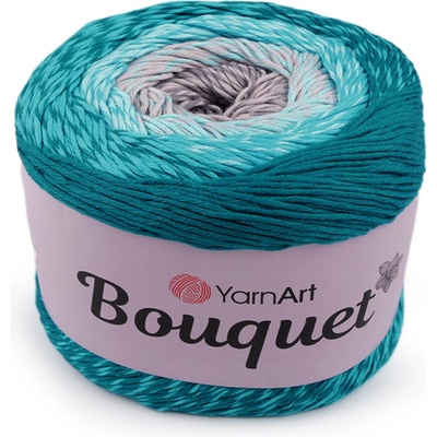 Bavlněná pletací příze Bouquet 250 g Varianta: 7 (716) tyrkys šedá, Balení: 1 ks