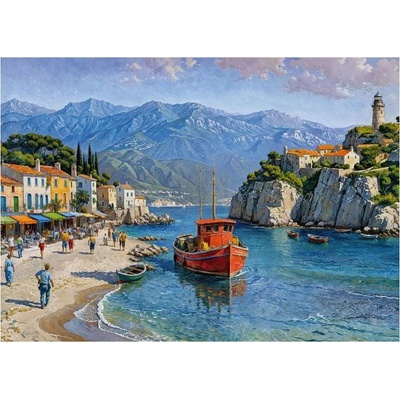 Cherry Pazzi - Puzzle Seaside Village - 1 000 piese