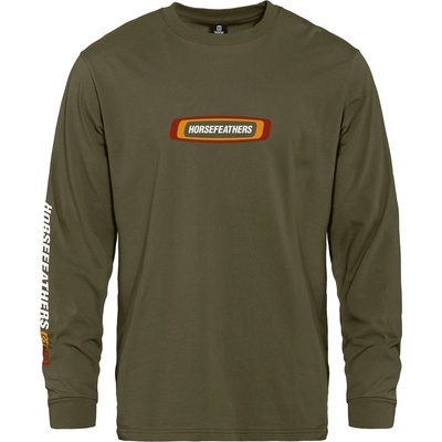 Horsefeathers Тениска Raceway LS - изгорял маслинен цвят Horsefeathers | Zelen | МЪЖЕ | S