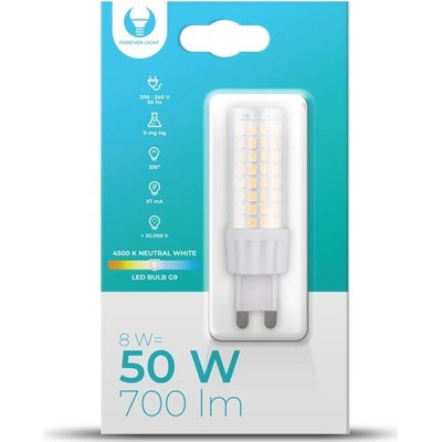 Forever Light LED žárovka G9 8W 230V 4500K 700lm