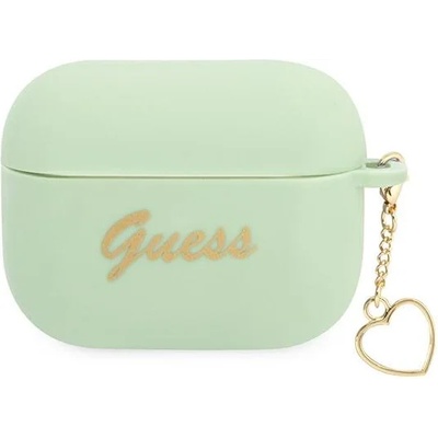 Guess Калъф GUAPLSCHSN за AirPods Pro, зелен, Silicone Charm Heart Collection (GUE001945-0)