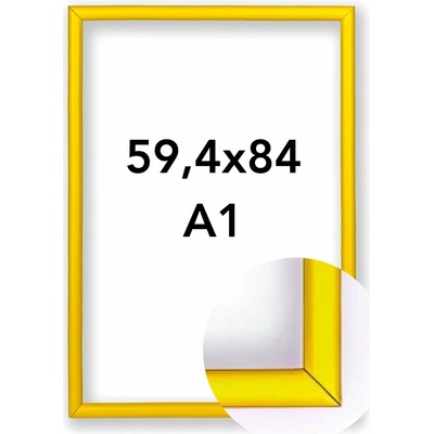 BFHM Fotorámeček BF Rozměr: A1 - 59,4 x 84 cm, Barva: Žlutá, Typ zasklení: Plexi
