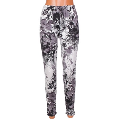 Бял макси клин със сиви рози и клонки