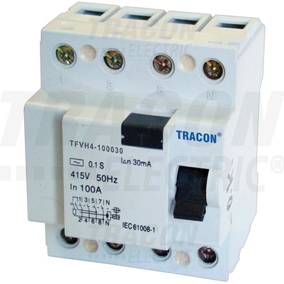 Tracon Výkonový 4P 80A 30mA 6kA AC TFVH4-80030
