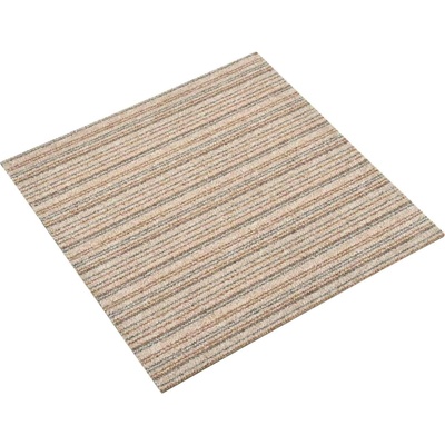 vidaXL Килим 20 pcs Кафяви с ивици 50 x 50 cm 100% Полипропилен (42046754)