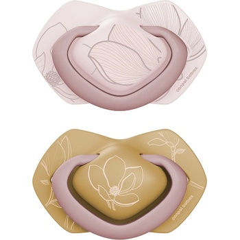 Canpol babies Силиконови залъгалки със симетрична форма Canpol - Gold, 0-6 m, 2 броя, Розови (22/664_pin)
