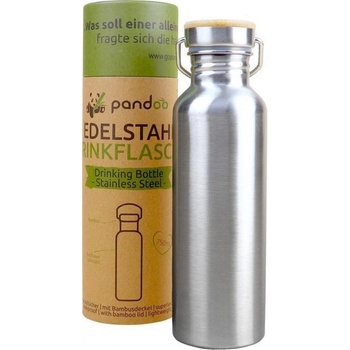 Pandoo Nerezová lahev na vodu s bambusovým víčkem 750 ml