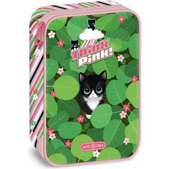 Ars Una Ученически несесер с един цип на две нива Ars Una Think Pink