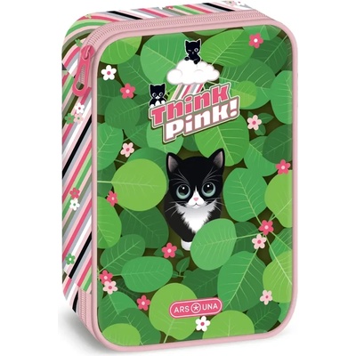 Ars Una Ученически несесер с един цип на две нива Ars Una Think Pink