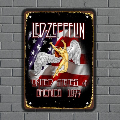 Lep zeppelin - музикална метална декоративна табелка