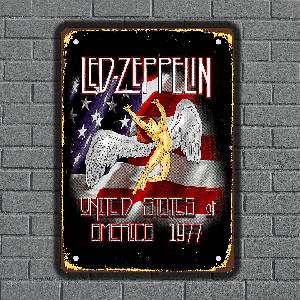  Lep zeppelin - музикална метална декоративна табелка