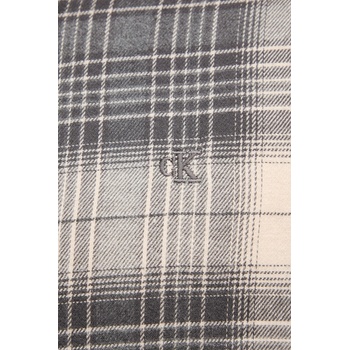 Calvin Klein Памучна риза Calvin Klein Jeans в сиво със стандартна кройка с класическа яка LV04RD105G (LV04RD105G)