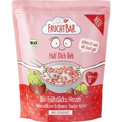 Fruchtbar BIO Cereálie srdíčka s jahodami hroznovým vínem a jablkem 125g