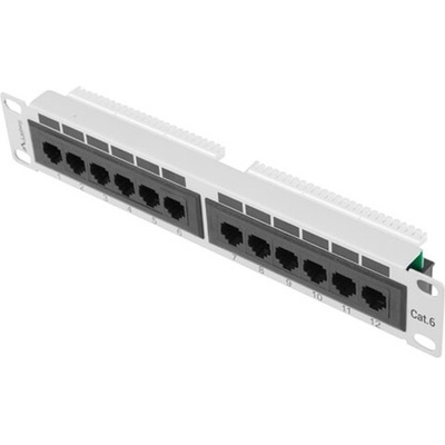 Пач панел Lanberg patch panel 12port 1U 10" CAT. 6, grey (PPU6-9012-S)