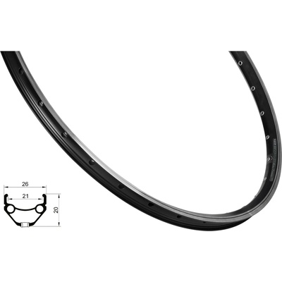 Ráfik FORCE PRIME 622x21 32dier, čierny