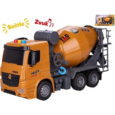 Mikro Авто строителен бетоновоз 27см с маховик на батерии със светлина и звук