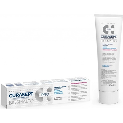 Biosmalto Mousse Caries Abraze & Eroze Jahoda 50 ml