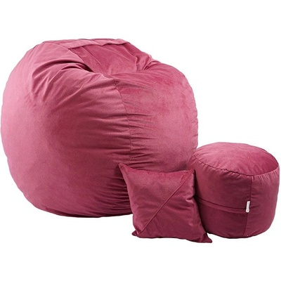 PUFRELAX Комплект Барбарон с табуретка за крака и декоративна възглавница 700л. King Size, Fandango, Перящ се калъф, Пълнеж с микс от мемори пяна и дунапрен, Гама Premium (PUF-M-KOP-PT-FND)