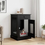 vidaXL Мебели за кучешка клетка Черен дъб 50 x 47, 5 x 80 см (8014779)