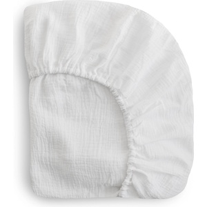Mushie Муселинов чаршаф с ластик Mushie - Small, 40 x 100 cm, бял (004461) - baby