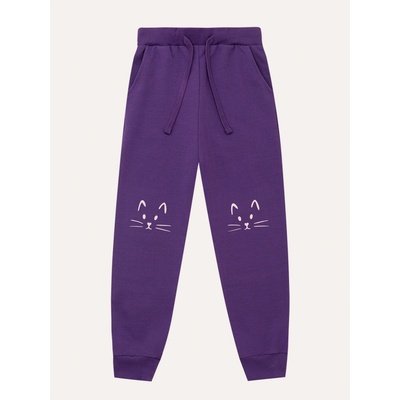 Winkiki Kids Wear dívčí tepláky 2 Cats fialová