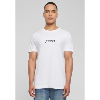 Mister Tee Тениска Peace Wording EMB Tee white XXLUB-MT3161-00220 - Тъмносив, размер XXL