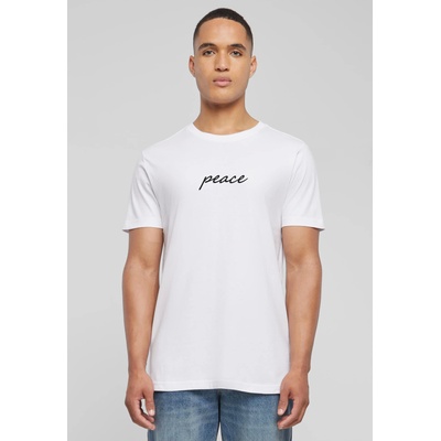 Mister Tee Тениска Peace Wording EMB Tee white XXLUB-MT3161-00220 - Тъмносив, размер XXL