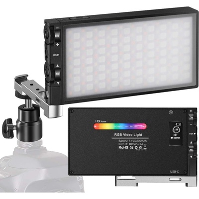 K&F Concept RGB LED Camera Panel, Aluminium Body, 2500–8500 K, CRI 97, 3200mAh K&F Concept