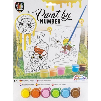 Grafix Maľovanie podľa čísel 2v1 Dino a tiger