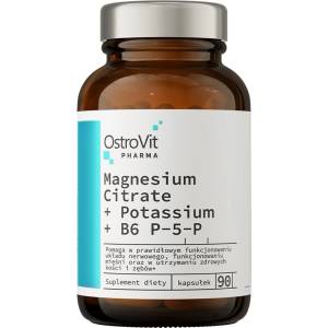 OstroVit Pharma Magnesium Citrate + Potassium + B6 P-5-P, 90 Capsules