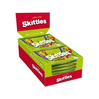 Skittles Дъвчащи бонбони Skittles Crazy sours 38 г, 14 бр