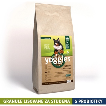 Yoggies granule lisované za studena s probiotiky Jehněčí maso & bílá ryba 15 kg
