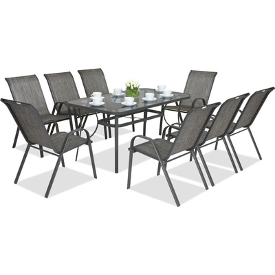 Garden Point Комплект метални мебели за градина Modena Сив за 8 души Garden Point (ROGAP016-8)