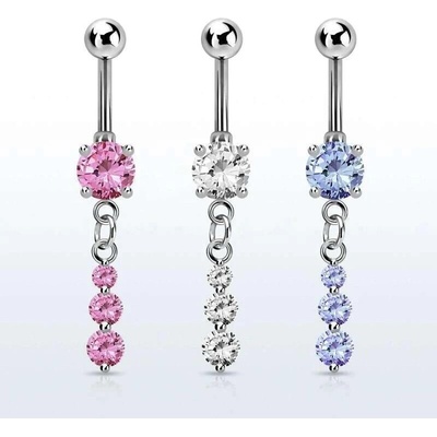 InfinityPierce Piercing do pupíku s kamínky a řetízkem MCDZ418