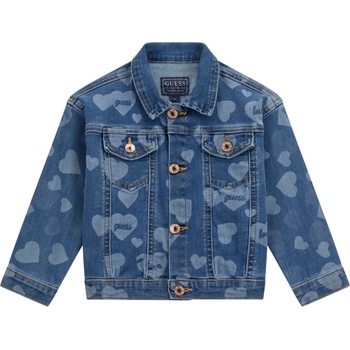 Guess Детско дънково яке Guess - На сърчица, синьо, 18 м (20253-K5YL03-D4CA0-PTGO-18M)