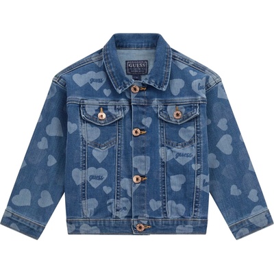 Guess Детско дънково яке Guess - На сърчица, синьо, 18 м (20253-K5YL03-D4CA0-PTGO-18M)