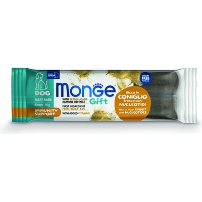 MONGE GIFT Meat bars Immunity support 2ks mäsové tyčinky pre dospelé psy s králikom Nukleotidmi a Betaglukánmi 40 g