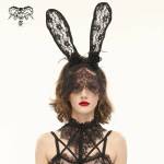 Devil fashion лента за глава DEVIL FASHION Sixties Fever Dream готик, диадема със заешки уши с було- - AS118