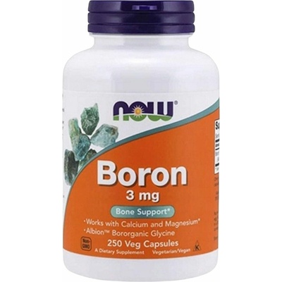 Now Foods Bór 3 mg 250 rastlinných kapsúl